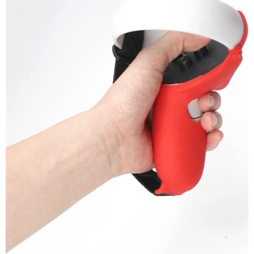 VR Controller Silicone Protective Case for FB Oculus Quest 2 Handle Soft Skin Cover Non-slip Sleeve with Straps Protection Part