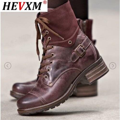 Couples Popular Motocycle Boots Size 35 -43 Women High-Top Combat Boots Men Leather For Women Casual Luxury Military Boot Army
