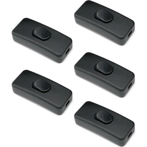 5Pcs Practical Classic 303 Switch Black Inline ON/OFF Table Lamp Desk Light Cord Cable Switches Electrical Accessories