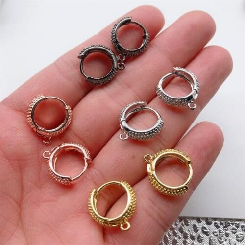 Peixin 4 Colors Handmade Earring Hoop Accessories For Women Luxurious Zircons Earrings Hooks DIY Jewelry Making Supplies