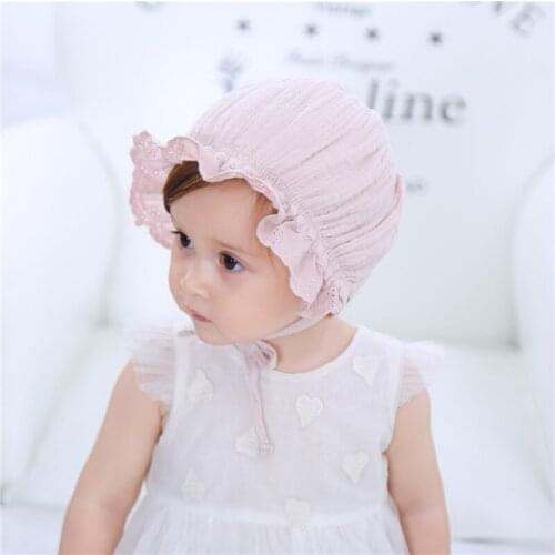 Female Baby Spring And Autumn Thin Retro Palace Princess Hat Baby Full Moon One Hundred First Birthday Cotton Summer Sun Hat