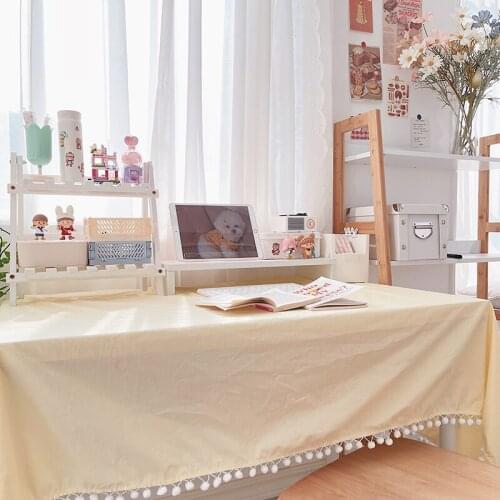 Tablecloth Lace Cotton Linen Stripe Dustproof Art Table Cloth Home Coffee Wedding Table Cover For Living Room Rectangular Fabric