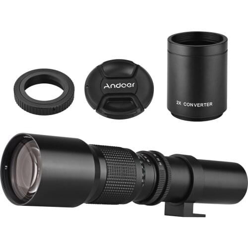 Andoer 500mm/1000mm f/8 MF Camera Telephoto Lens with 2X Converter Lens for Canon EOS 80D EOS 90D EOS 5D IV EOS 6D II EOS 7D II