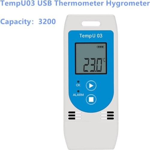 TempU03 USB Thermometer Hygrometer logger Reusable With 32000 Points Recorder Capacity RH TEMP Data Logger Recording Meter