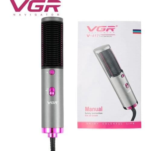 VGR Electric Hair Brushes Straight Comb Anti-scald Straight Hair Comb Hot Comb Hair Straightener Hair Salon Volumizer Straighten