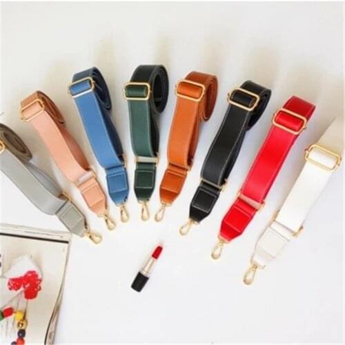 Women PU Crossbody Shoulder Bag Handle Strap Ladies DIY Solid Color Purse Bag Belts Metal Button Strap Accessories bag strap