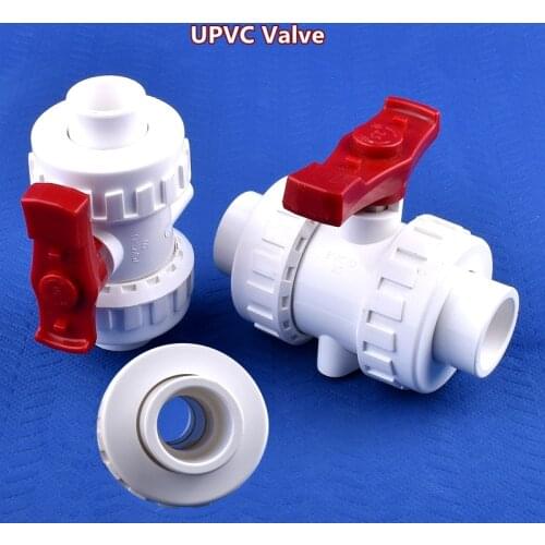 1PC ID 20~63MM Union UPVC Valve Aquarium Fish Tank PVC Ball Valve Garden irrigation Water Treatment Accessories