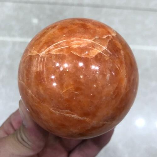 1pc Natural Crystals Quartz Sunstone Sphere Ball Energy Reiki Stones Room Home Office Aquarium Decoration Accessories Gemstone