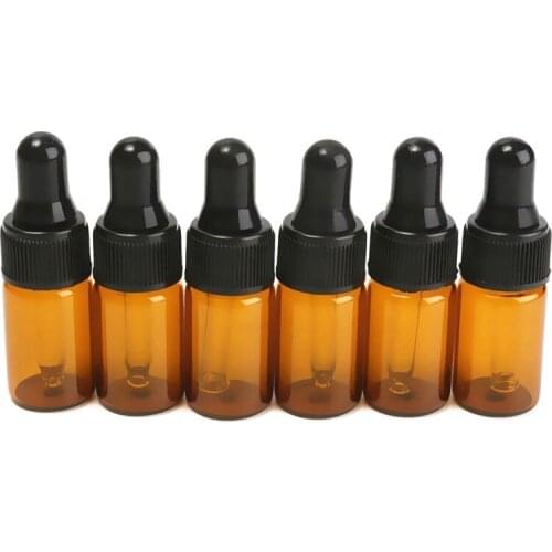 10pcs 3ml Empty brown Glass Dropper Bottles with Pipette for Essential Oil