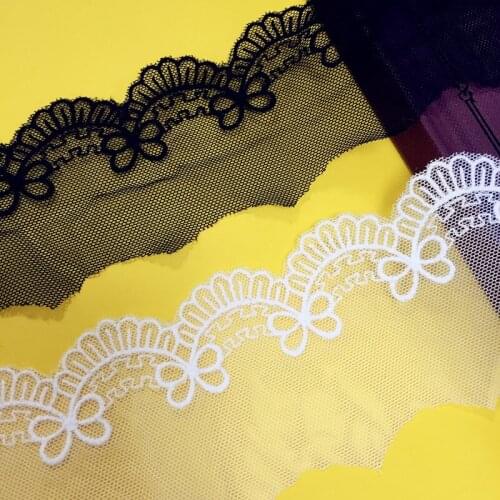 10Yard/Lot Mesh cotton embroidery Lace trim accessories dress clothes curtain DIY Material 6cm wide lace fabric free shipping