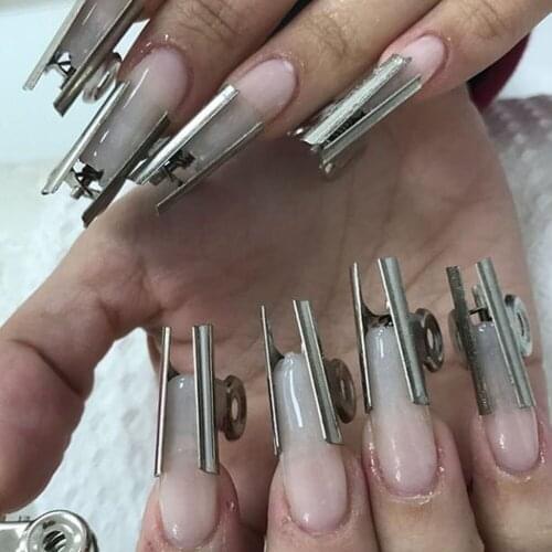 2019 hot sale 6Pcs Nail Extension Tip Holder Easy to Use Durable Shaping Clips Curve Shape Clip Fixing Tool womens favorite