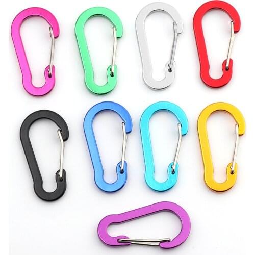 2021 NEW 5pcs Aluminum Alloy Carabiner Outdoor Backpack Camping Climbing Booms Fishing Hook Keychain Lock Buckle Snap Clip Tools