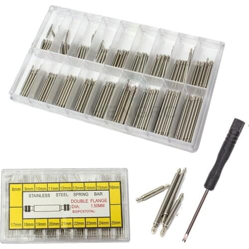 270pcs/Set Watch Accessories Watchband Stainless Steel Metal Spring Bars 8mm - 25mm Strap Belt Repair Tools