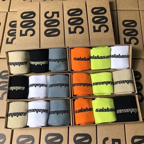 3 Pairs/Box Fashion Men Boy Hip Hop 500 Youth Socks Women Letter Sport Running Casual Skateboard Unisex Socks