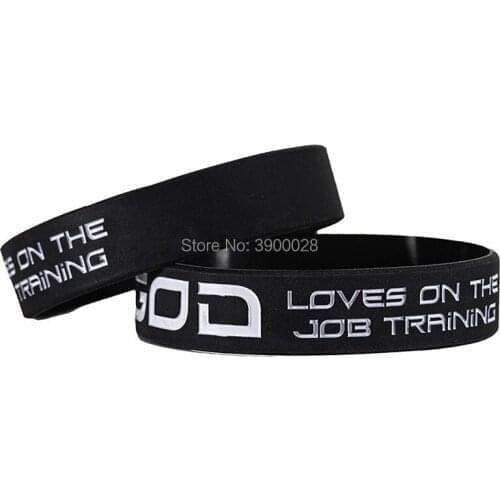 300pcs GOD LOVES ON THE JOB TRAINING silicone wristband bracelet free shipping by DHL