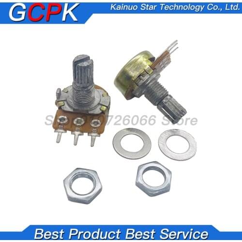 5pcs WH148 B1K B2K B5K B10K B20K B50K B100K B250K B500K B1M 3pin 15mm 1K 2K 5K 10K 20K 50K 100K 250K 500K 1M