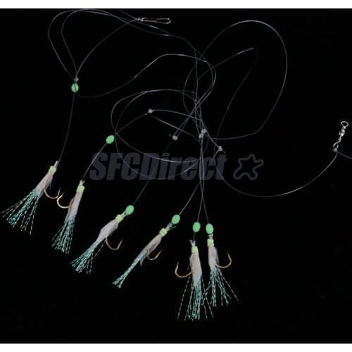 6Pcs Rigs Lures Sea Fishing Tackle Cod Flatties Bass Mackerel Rig Hooks