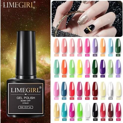 8ml Gel Nail Polish Varnish Hybrid Glitter Series Nail Art Vernis Semi Permanent Base Top Coat UV LED Soff Off Gel Nail Polish