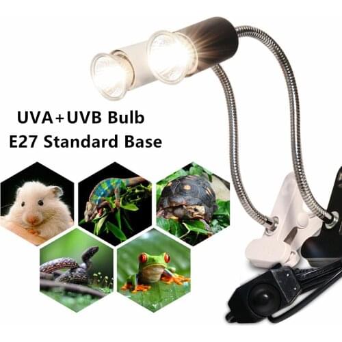 Aquarium Reptile Basking Lamp Holder for Turtle Lizard Habitat Ceramic UVB/UVA Heat Bulb Lamp Clip Holder E27 Base