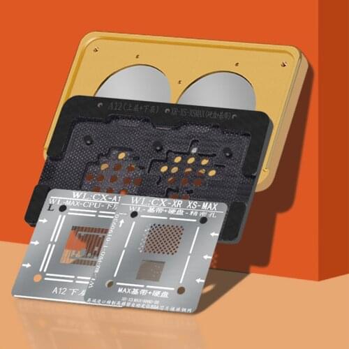 WL BGA Reballing Stencil Kit for A8 A9 A10 A11 A12 A13 CPU Hard Disk Solder Template With Magnetic Base Positioning Plate