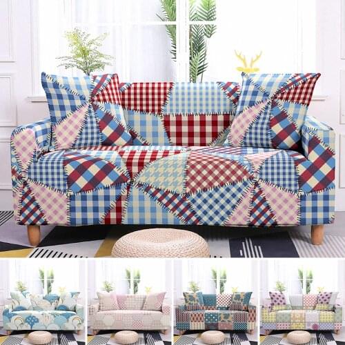 Geometric Sofa Slipcover Corner Sofa Covers Elastic Sofa Cover For Living Room Armchair Loveseat Sofa Couch Cover