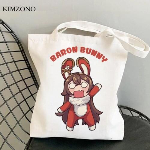 Genshin Impact shopping bag shopper reusable eco jute bag tote grocery bag cloth reciclaje foldable grab