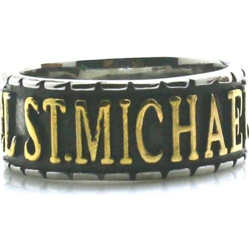 Unisex 316L Stainless Steel Saint Michael The Archangel Pray For Us Newest Ring