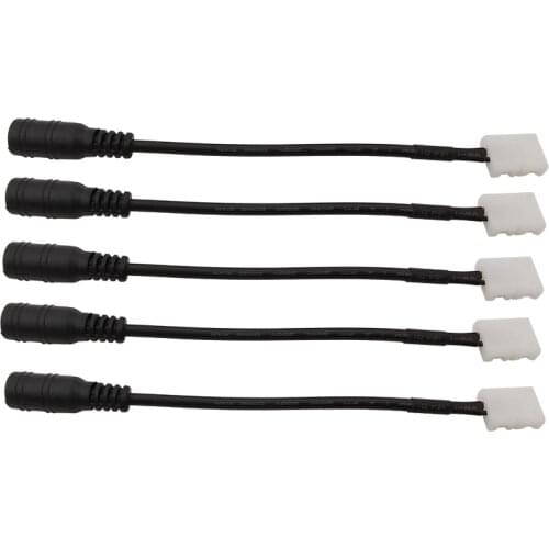 10Pcs DC Connector to 2pin PCB Connectors 5.5*2.1mm Jack to 2Pole 8/10mm Welding Cable Wires Adapters for Single Color LED Strip