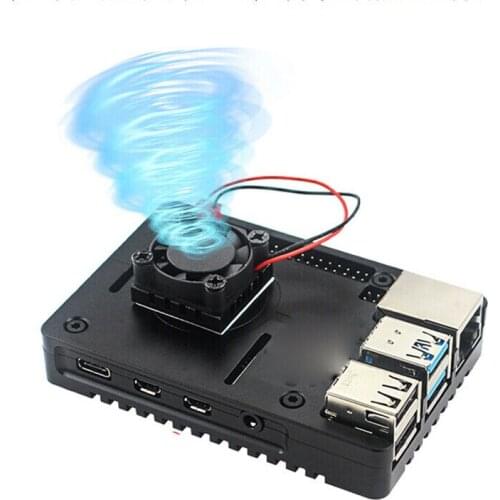 CNC Metal Shell Case Housing w/ Cooling Fan Heatsink for Raspberry Pi 4 Model B