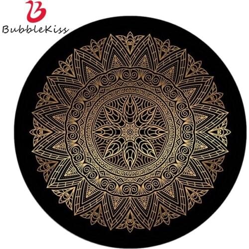 Bubble Kiss Ethnic Style Round Carpet Classical Geometric Pattern Rugs Bedroom Anti Slip Decor Floor Mats Fashion Home Foot Pad