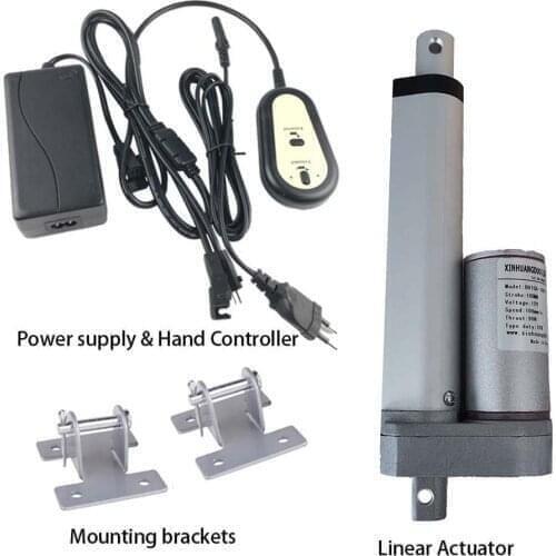 12V DC Linear Actuator + Power Supply Controller + Bracket Stroke 450mm 500mm 550mm 600mm 650mm for Garage Door Window Open
