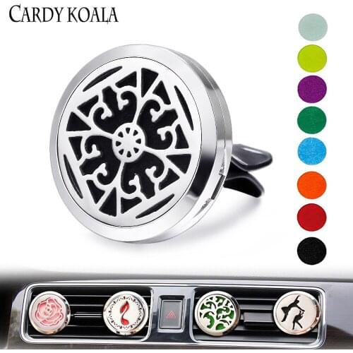30mm flower design magnet diffuser stainless steel aroma box free delivery cushion essential oil car diffuser box direct deliver