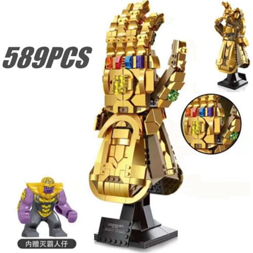 New MARVEL AVENGERS THANOS Infinity Glove Gauntlet Infinity Stone FIT 76191 Endgame Gauntlet Glove DIY Toys kid gift