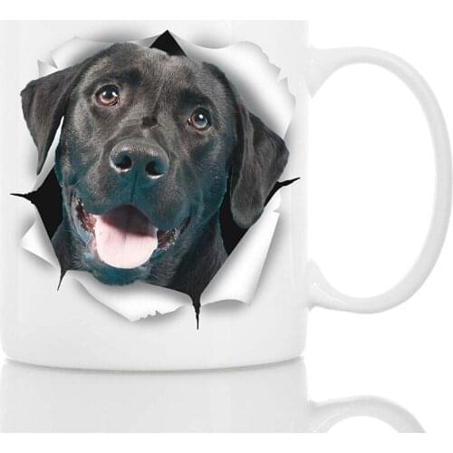 Cute Black Labrador Dog Mug | Ceramic 11oz Funny Coffee Mug | Perfect Dog Lover Gift | Cute Novelty Coffee Mug Present | Great B