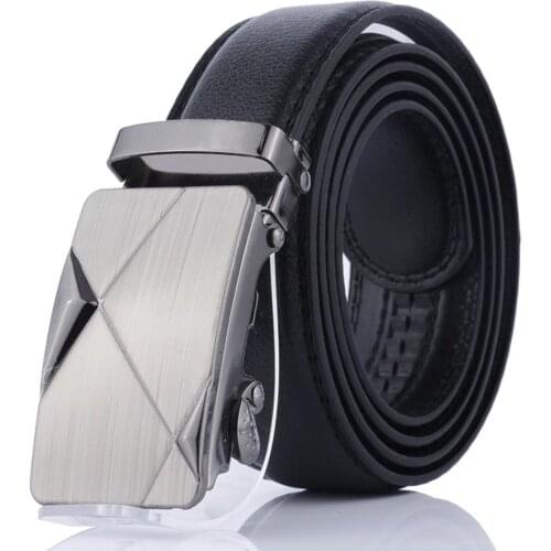 Fashion Men Adjustable Faux Leather Solid Color Buckle Waist Belt Waistband