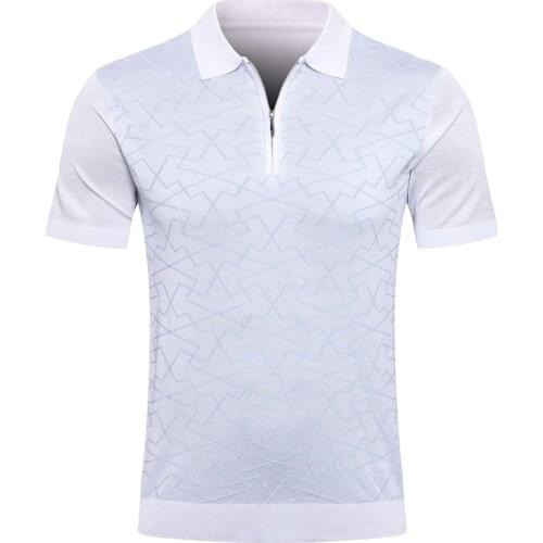 Billionaire Polo shirt silk mens 2021 New summer casual Embroidered zipper Thin Breathable Short sleeve M-5XL high-quality