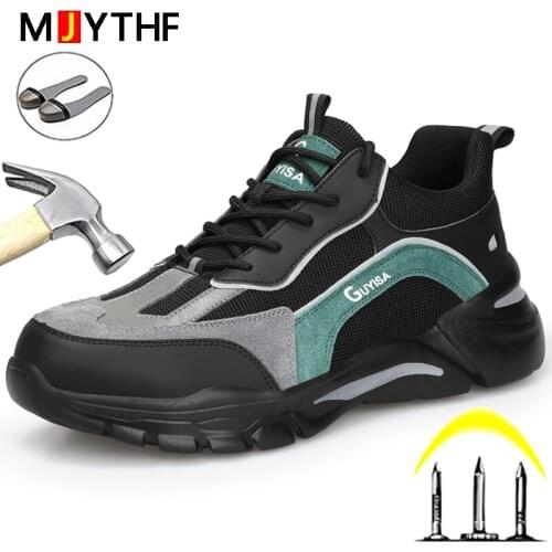 2021 New Work Safety Shoes Men High Quality Work Sneakers Steel Toe Indestructible Men Shoes Puncture-Proof Protective Shoes