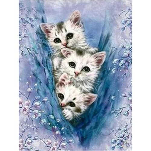 Animal Cat DIY Cross Stitch Embroidery 11CT Kits Craft Needlework Set Printed Canvas Cotton Thread Home Dropshipping