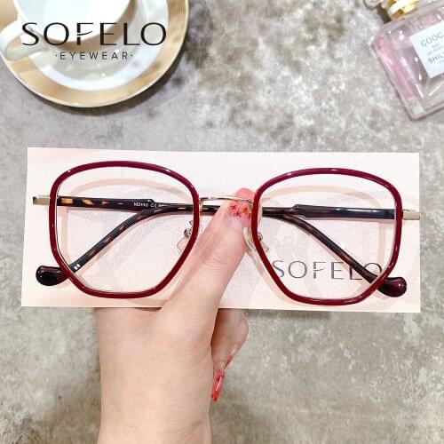 TR90 Optical Prescription Glasses Frame Women Clear Anti Blue Light Eyeglasses Frame Ladies Myopia Computer Spectacles Fashion