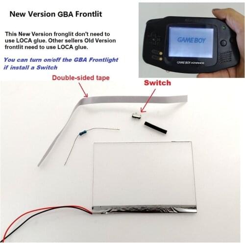 New Version Frontlit Frontlight Front Light Kit For GameBoy Advance For GBA