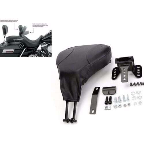 Motorcycle Black Adjustable Driver Rider Backrest For Harley Electra Road Glide King Street Glide 2009-UP