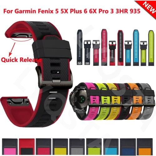 26 22MM Silicone Quick Release Watchband Straps For Garmin Fenix 6X 6 6S Pro 5X 5Plus Smartwatch Easyfit Band Wriststraps Correa