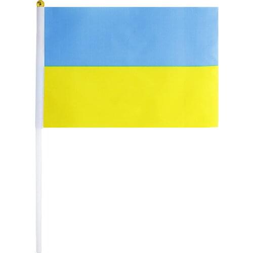 Hand Held Small Flag Ukraine Banner Polyester National Country for Party/Parades/World Cup/Festival Events