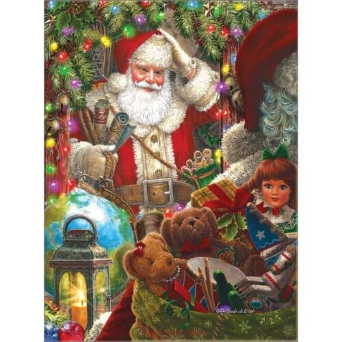Counted Cross Stitch Kits Needlework Embroidery - Crafts 14 ct Aida DMC Color DIY Arts Handmade Home Decor - Ready to Go Santa