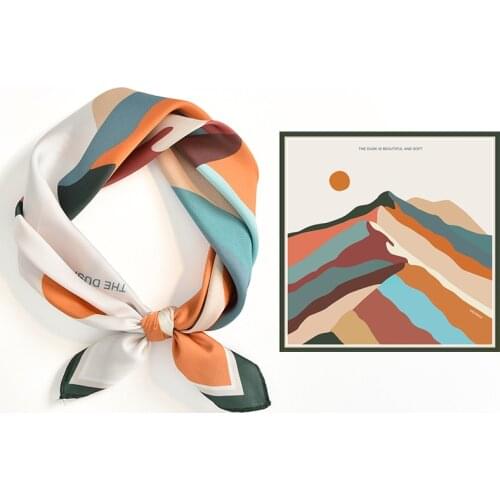 Neck Hair Tie Band Bag Fashion Silk Scarf For Women Warp Soft Neckerchief Hijab Headscarf Female