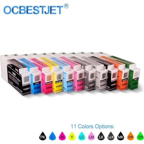 T5961-T5969 T596A T596B Compatible Ink Cartridge Filled With Pigment Ink For Epson Stylus 7900 9900 350ML/PC (11 Colors Options)