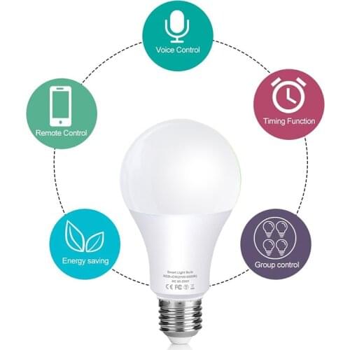 Smart WiFi Alexa Light Bulbs LED RGB Color Changing Bulbs Works with Alexa Echo Google Home 2.4GHz WiFi No Hub Required 10W