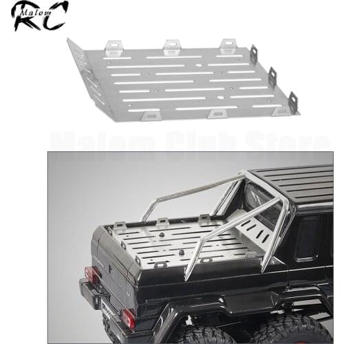 Stainless Steel Rear Trunk Plate Carrier Platform Tail Cover for 1/10 RC Crawler 6WD Trail Truck Traxxas TRX-6 G63 6x6 88096-4