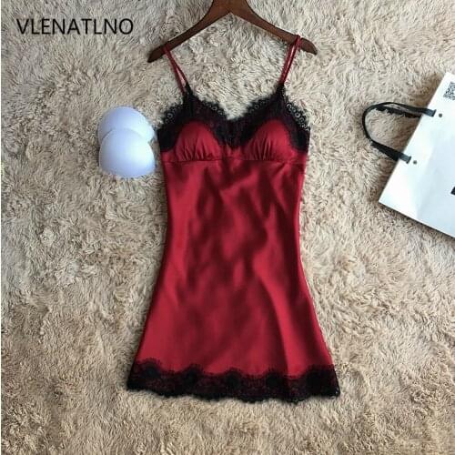 Ladies Sexy Silk Satin Nightgown Lace Nightdress Sleeveless Nighties Summer Night Dress Charming Sleep Wear Night Wear For Women