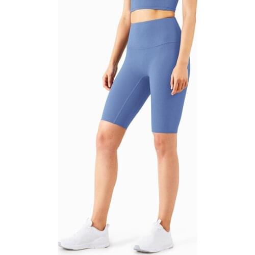 Yoga Womens Pants New High-end Charm European And American Threaded Nude High Waist Peach Hips Sports Fitness Fve-point Shorts